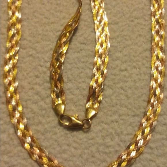 Luxurious Gold 14 kBraided Necklace